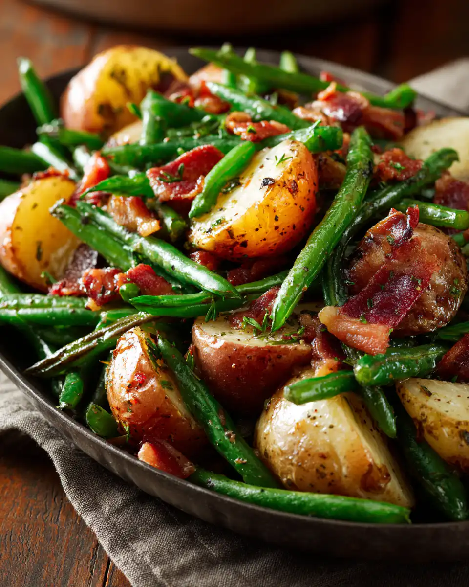 Country Ranch Green Beans and Potatoes with Bacon