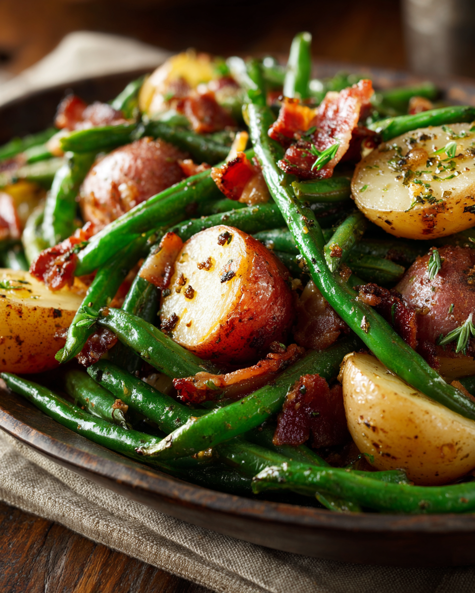 Country Ranch Green Beans and Potatoes with Bacon