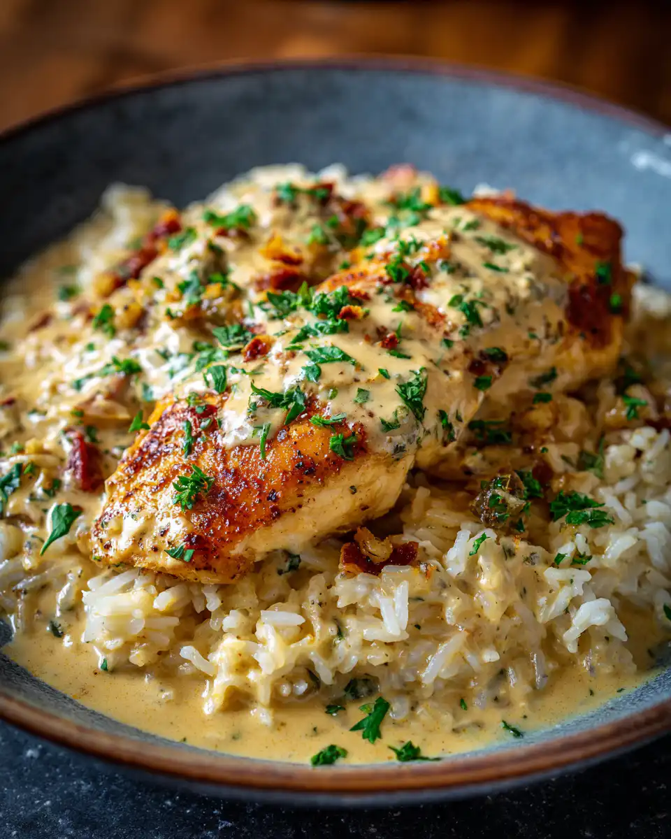 Creamy Smothered Chicken and Rice