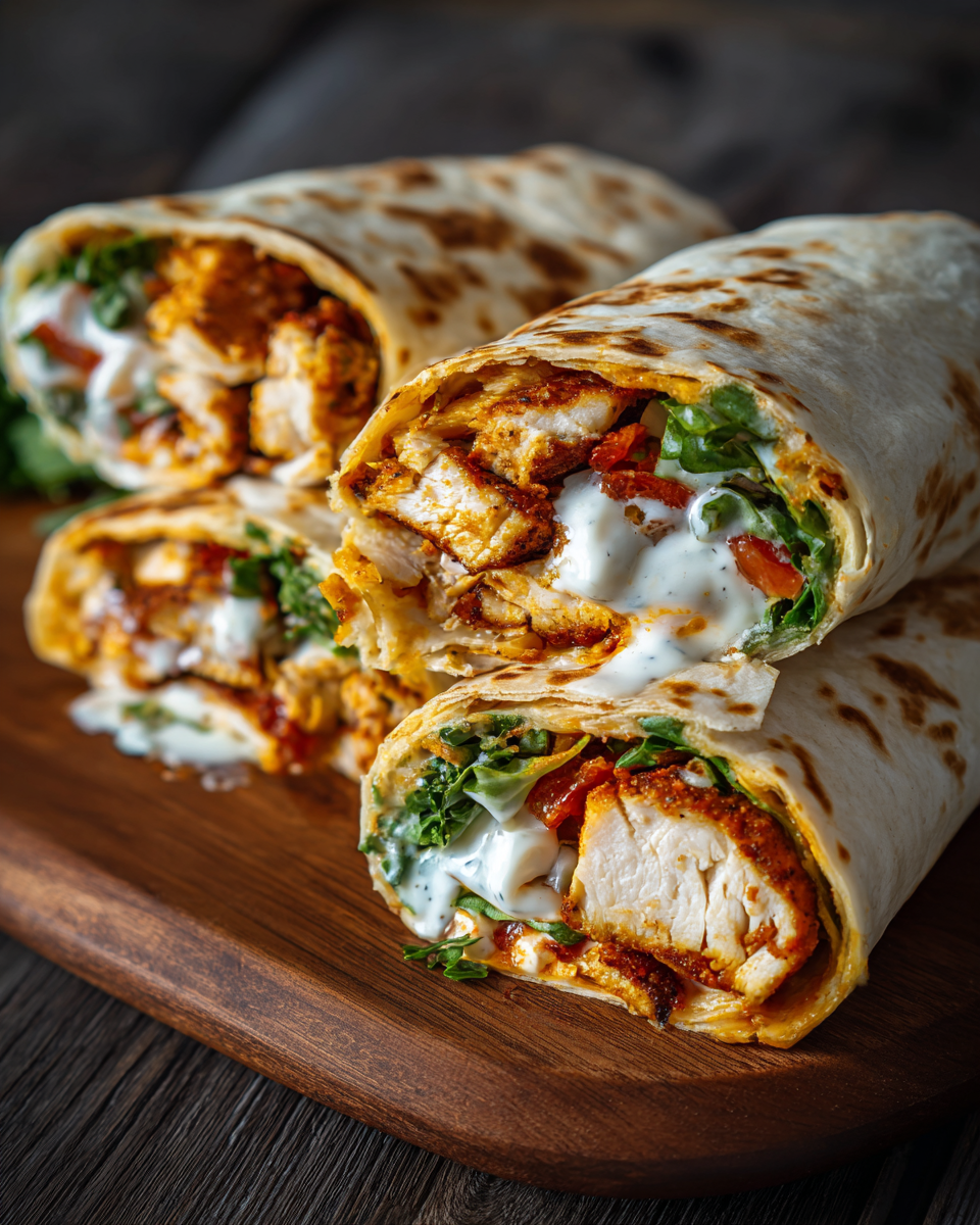 Crispy Air Fryer Chicken & Mozzarella Wraps