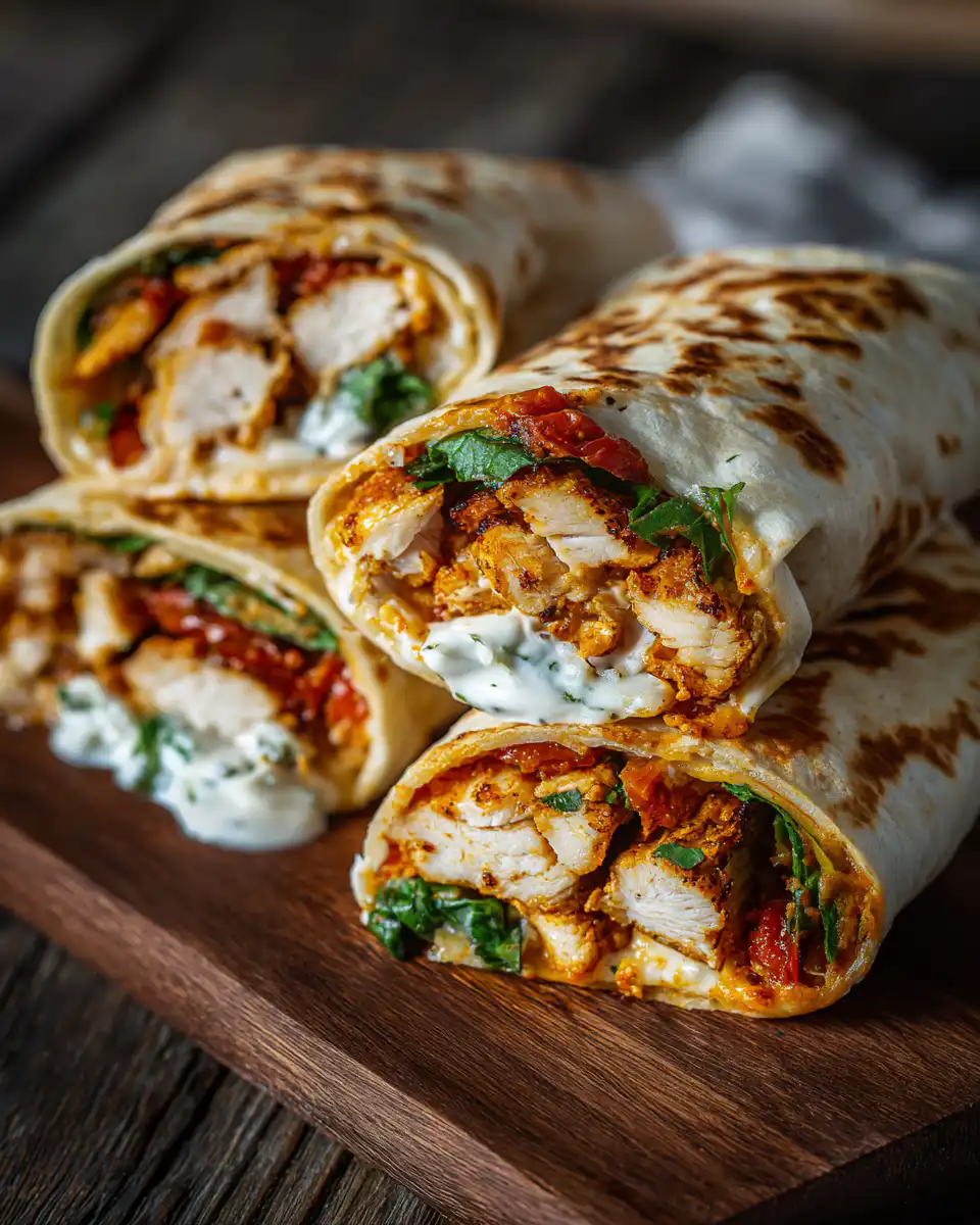 Crispy Air Fryer Chicken & Mozzarella Wraps