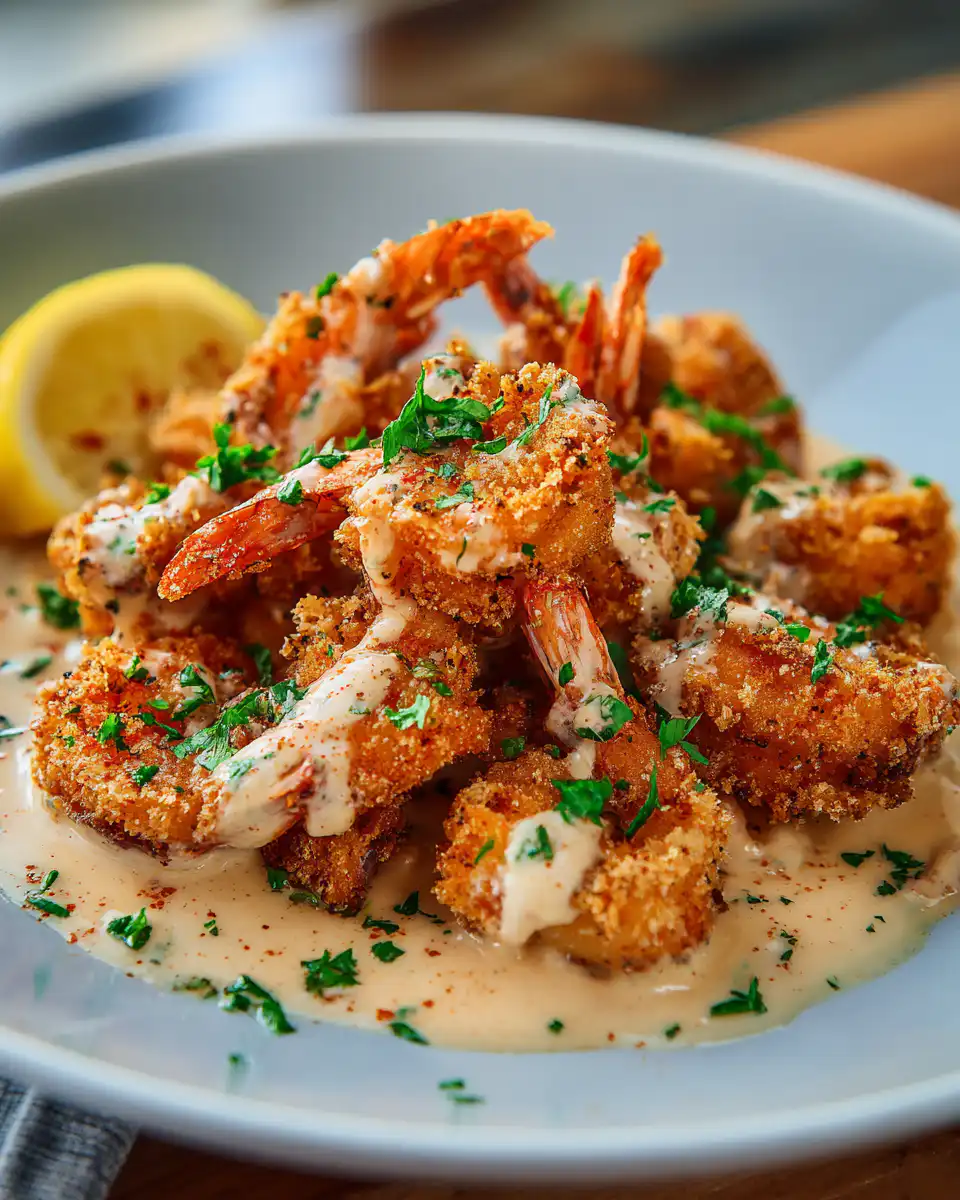 Crispy Cajun Shrimp with Creamy Sauce
