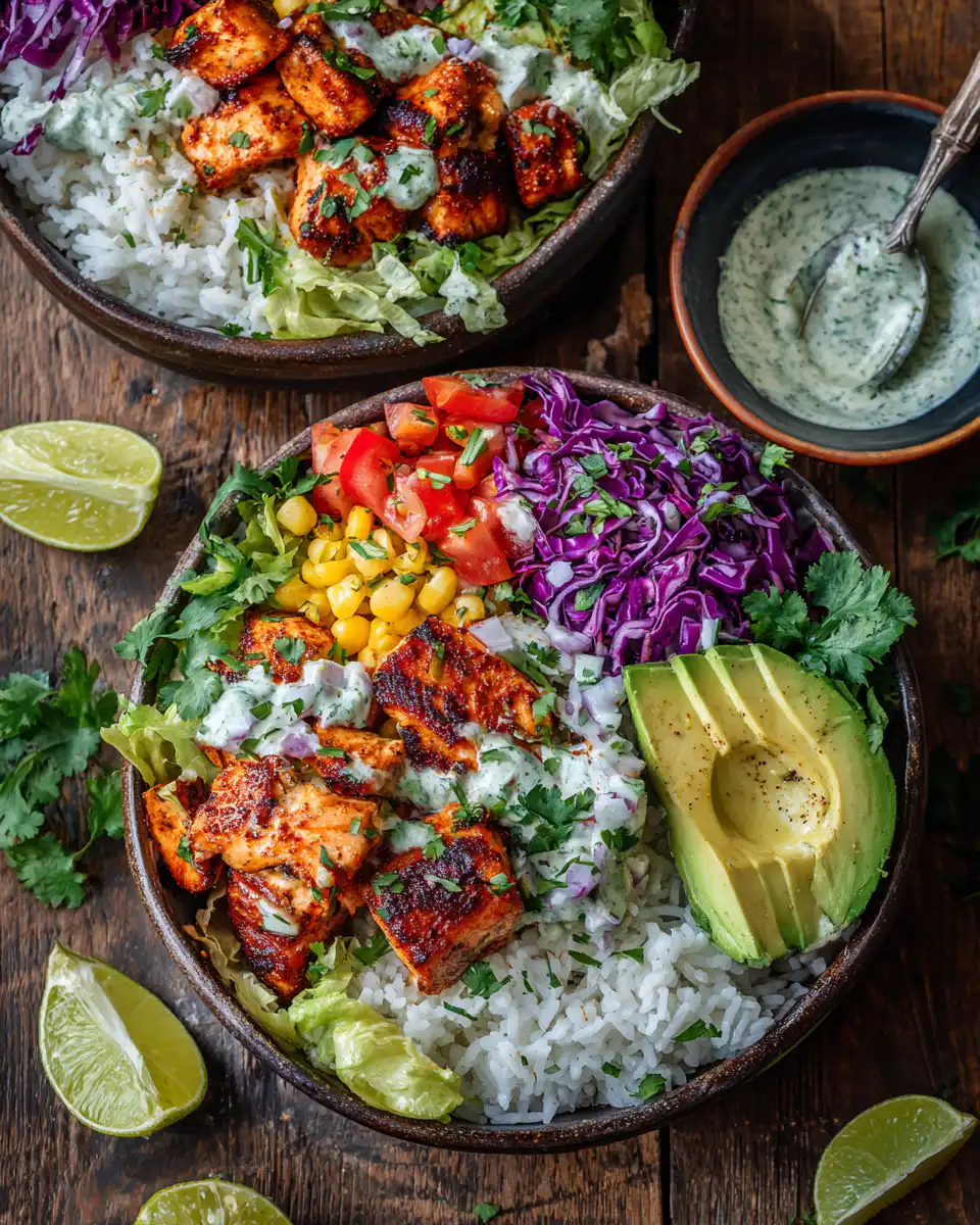 Fish Taco Bowls with Cilantro-Lime Rice