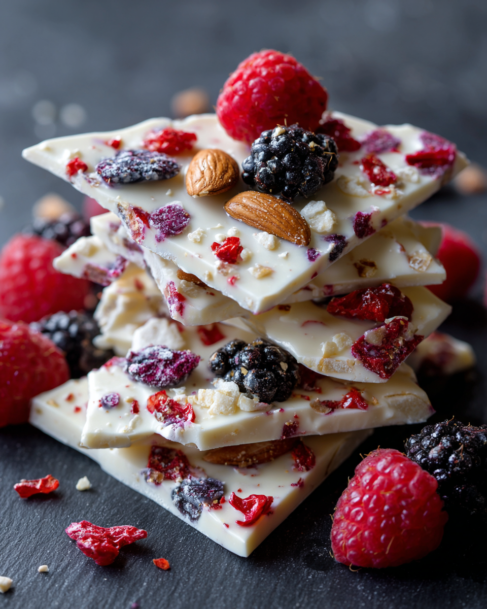 Frozen Yogurt Bark with Berries & Honey