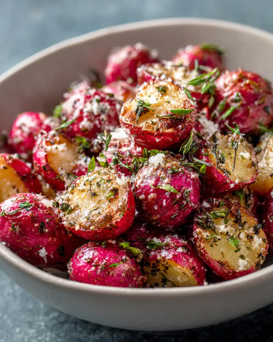 Garlic Parmesan Air Fryer Roasted Radishes