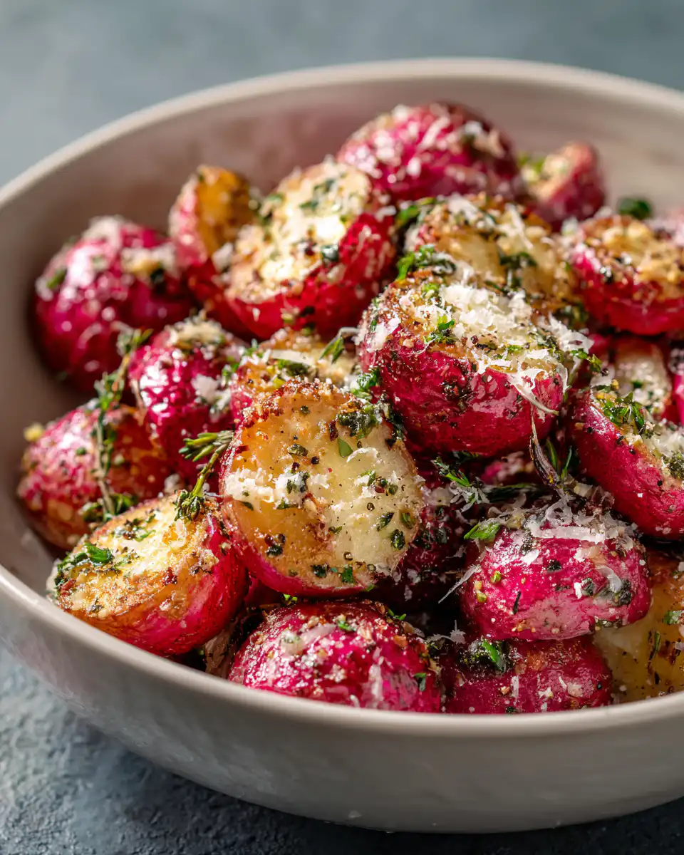Garlic Parmesan Air Fryer Roasted Radishes