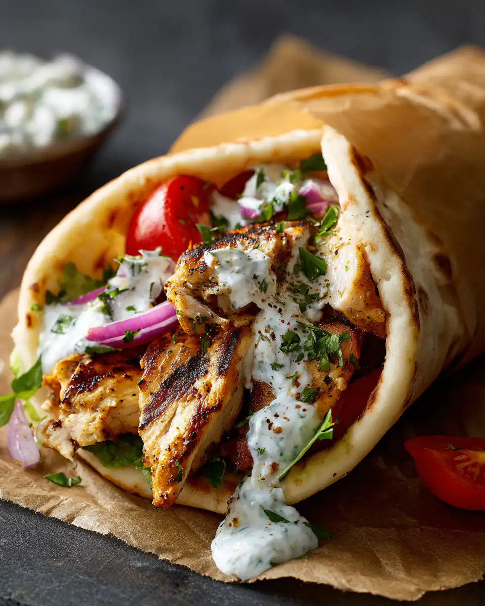 Greek Yogurt Marinated Chicken Gyros