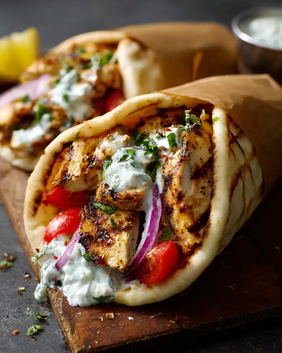 Greek Yogurt Marinated Chicken Gyros