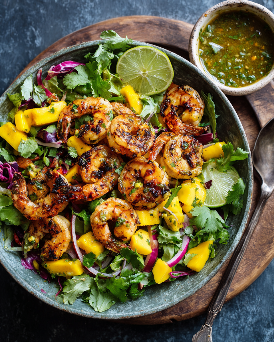 Grilled Shrimp and Mango Salad with Cilantro-Lime Vinaigrette
