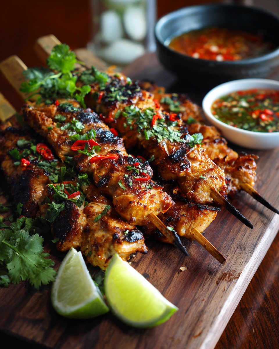 Grilled Thai Coconut Chicken Skewers