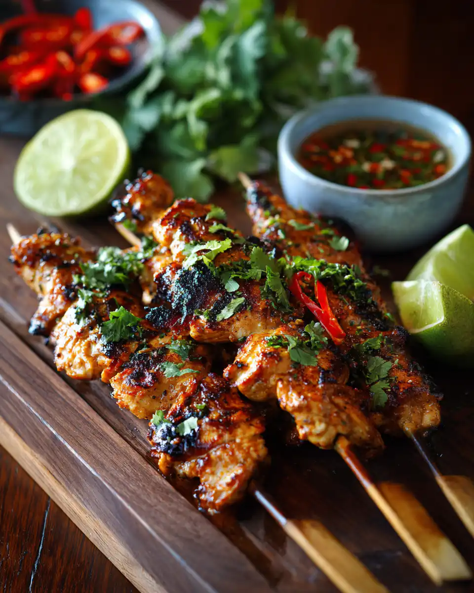 Grilled Thai Coconut Chicken Skewers