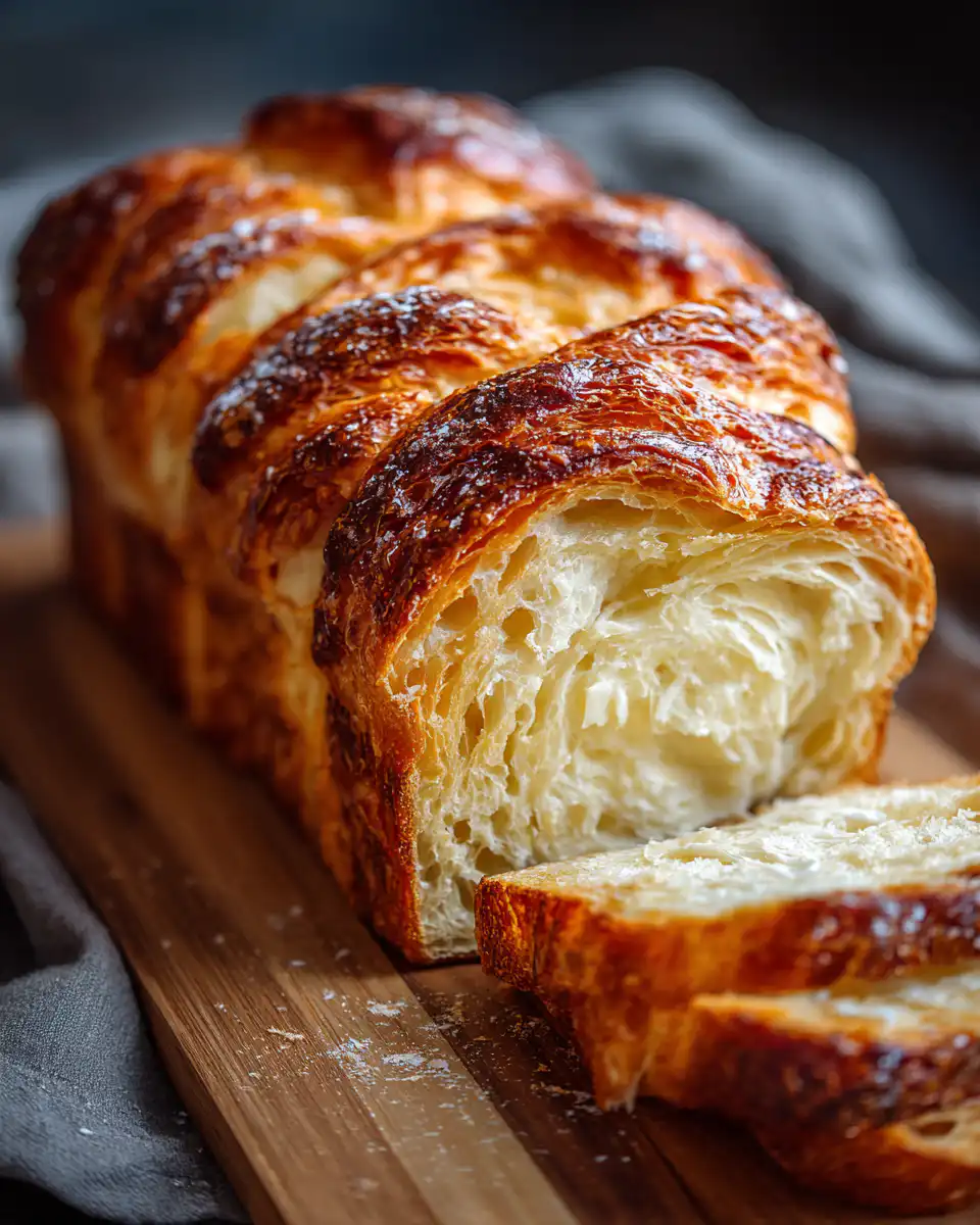 Homemade Croissant Bread Loaf