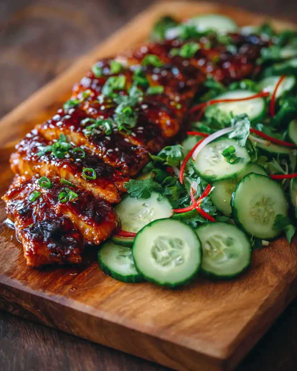 Honey BBQ Chicken and Garden Cucumber Salad
