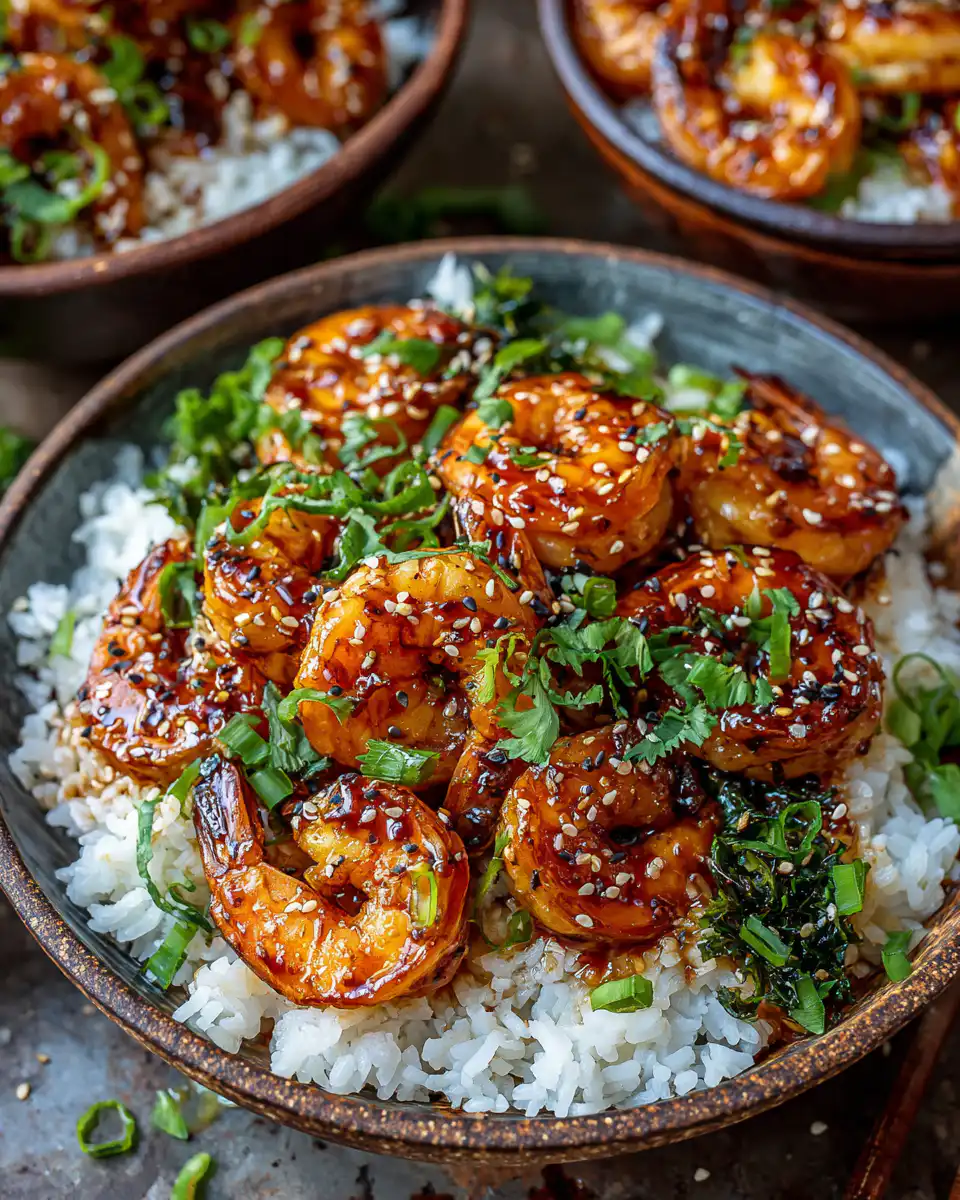 Honey Garlic Shrimp Bowls