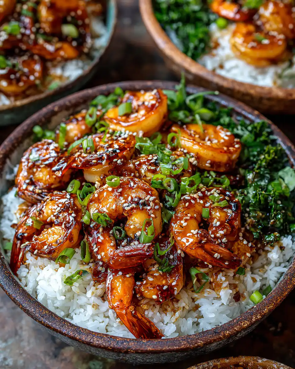Honey Garlic Shrimp Bowls