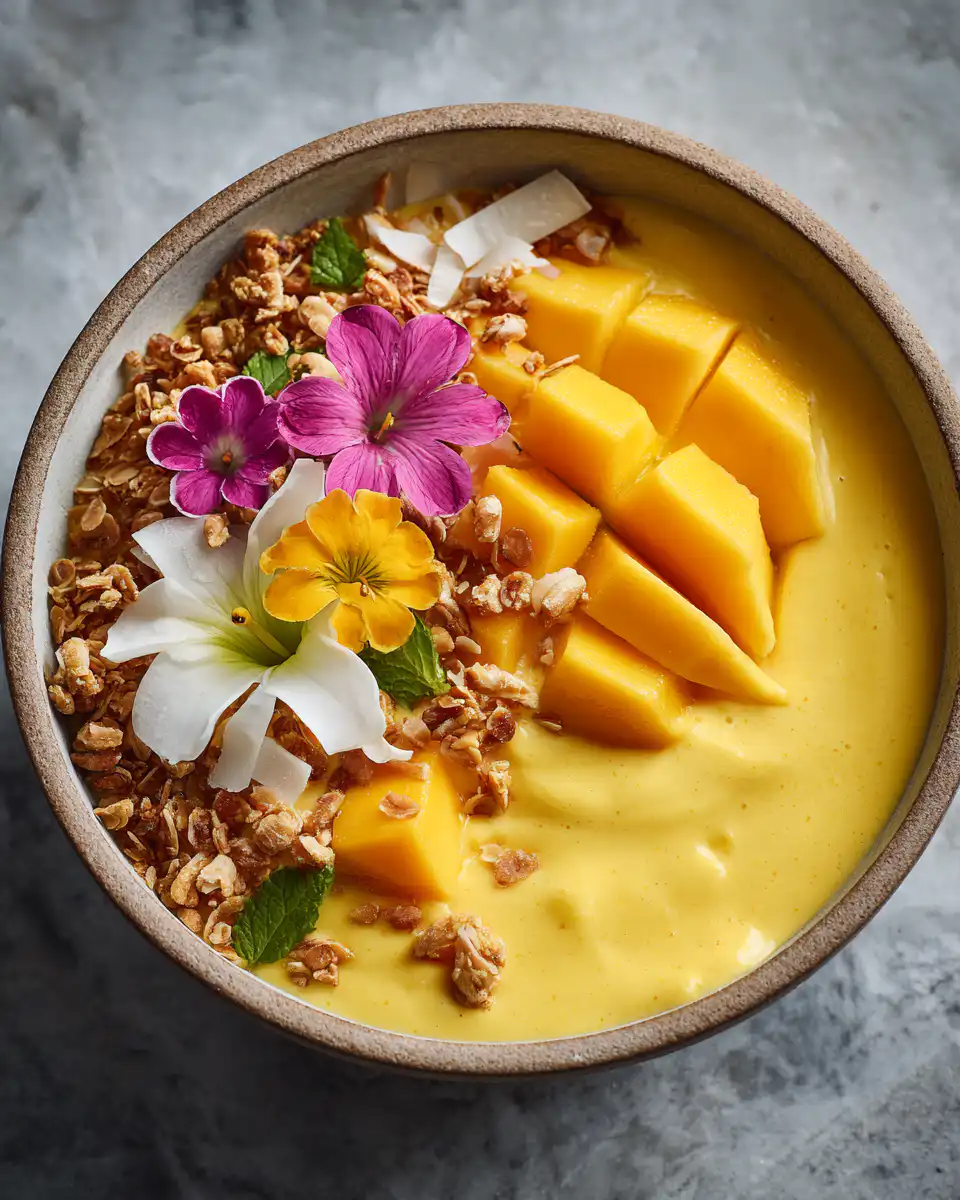 Iced Mango Lassi Smoothie Bowl