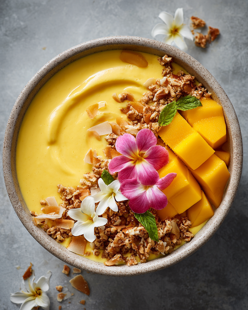 Iced Mango Lassi Smoothie Bowl