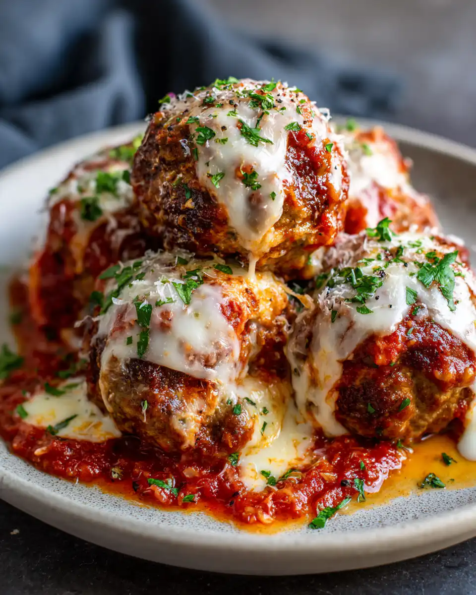 Mozzarella Stuffed Meatballs