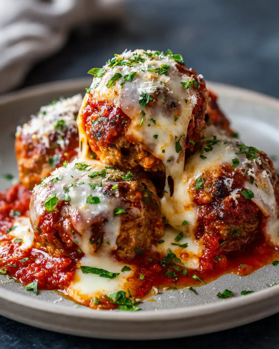 Mozzarella Stuffed Meatballs