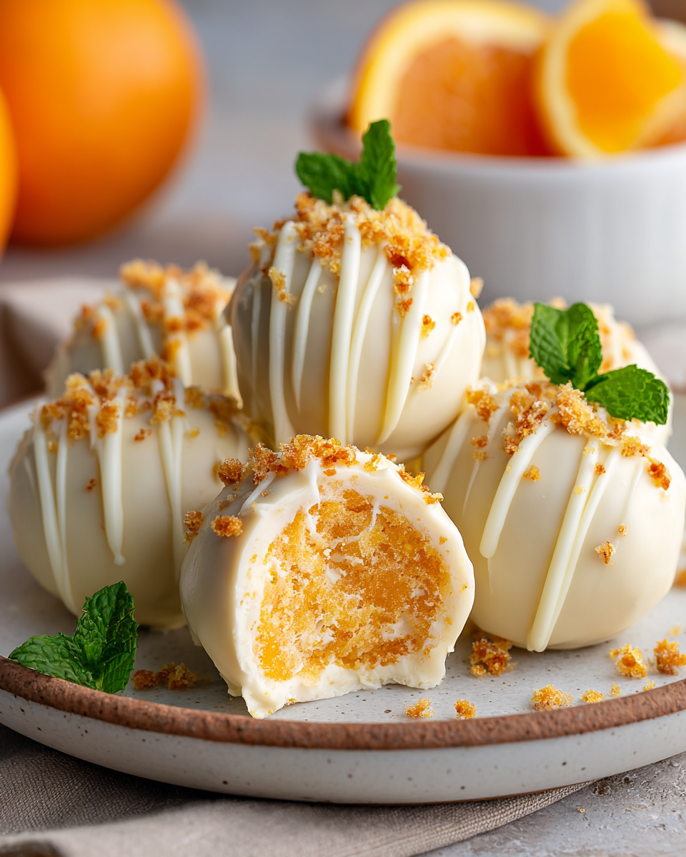 No Bake Orange Creamsicle Truffles