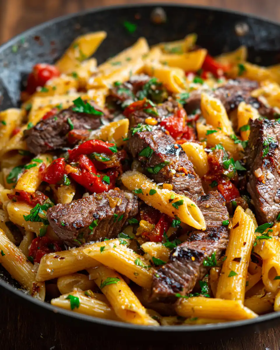 ONE-POT ZESTY STEAK PASTA