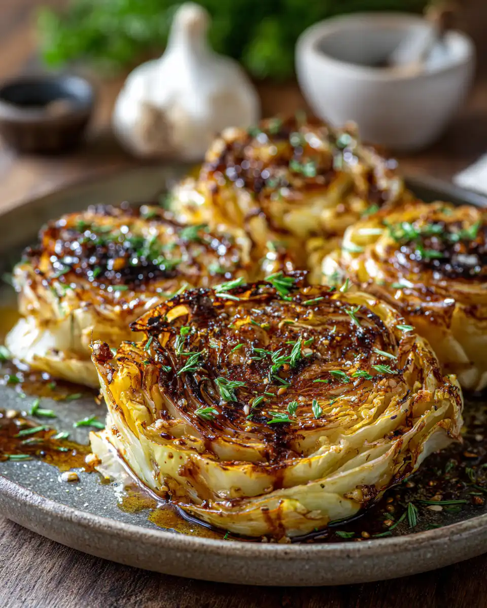 Oven Roasted Garlic Cabbage Steaks