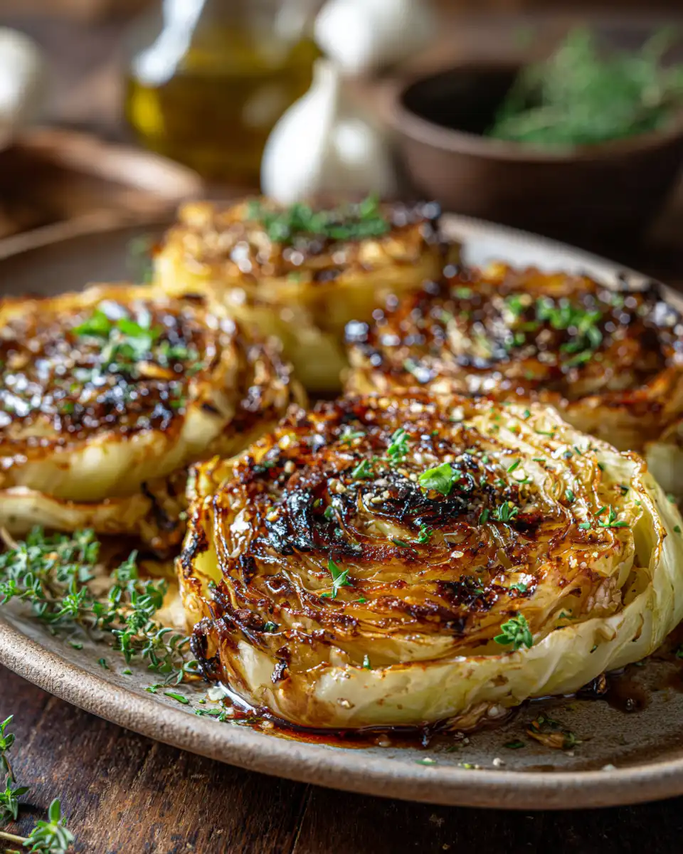 Oven Roasted Garlic Cabbage Steaks