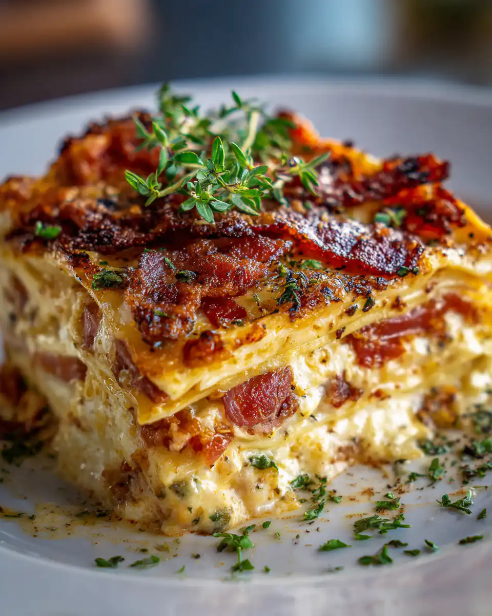 Parmesan Garlic Bacon Lasagna