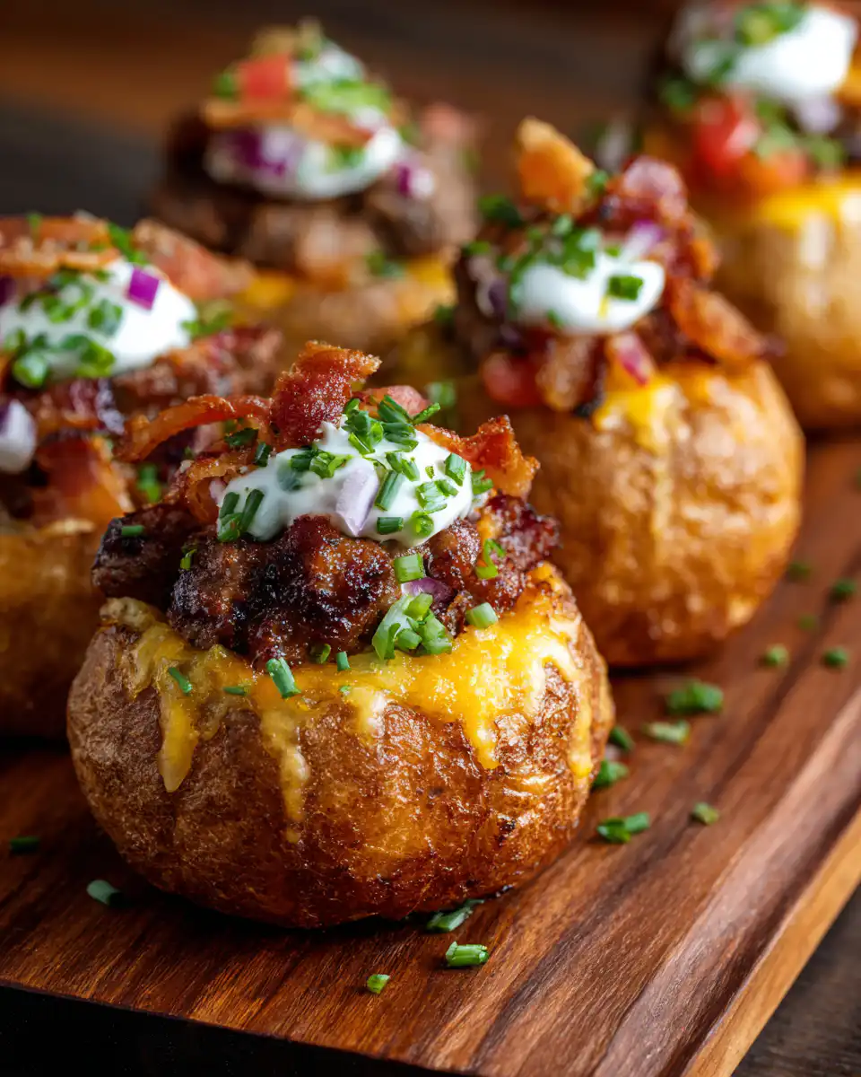 Ranch Bacon Cheeseburger Stuffed Tater Kegs