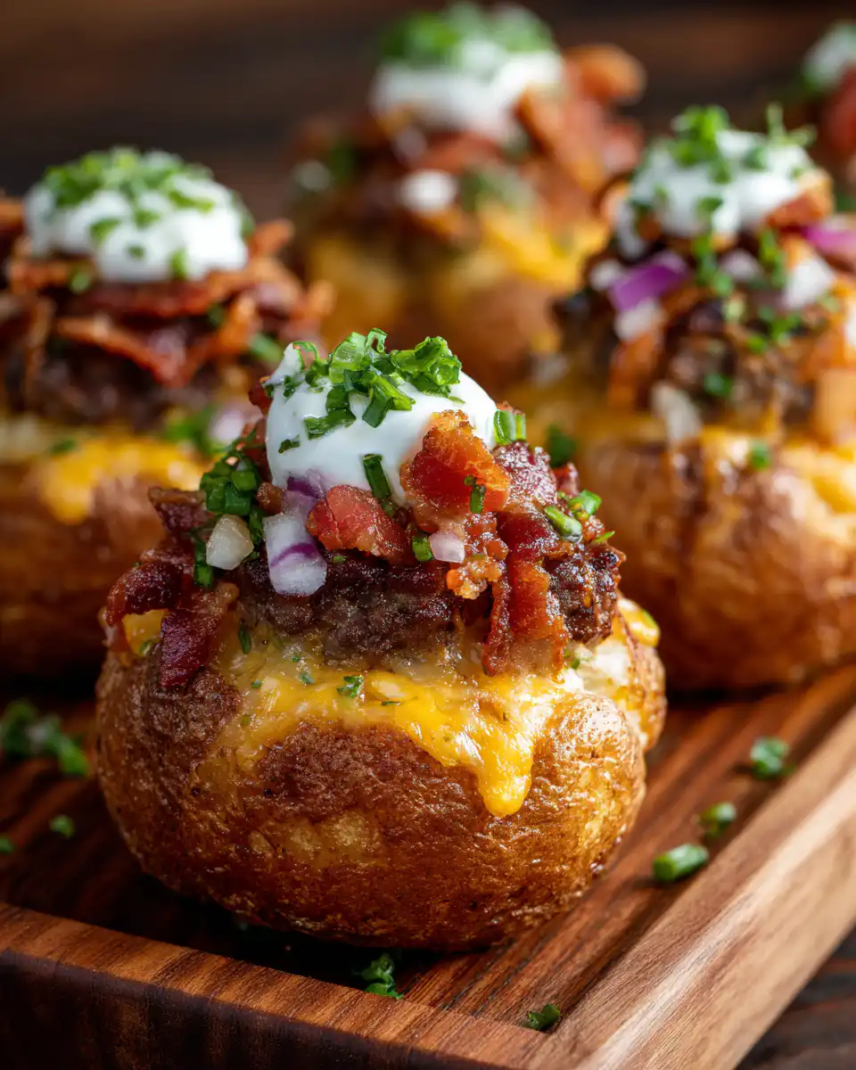 Ranch Bacon Cheeseburger Stuffed Tater Kegs