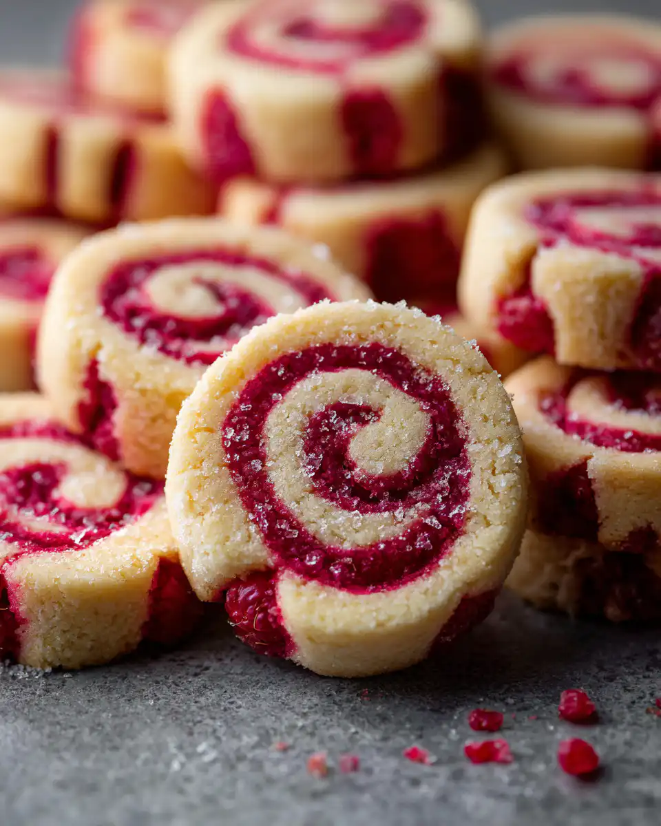 Raspberry Swirl Shortbread Cookies