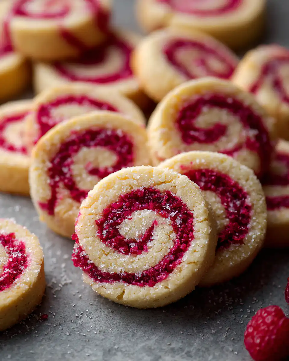 Raspberry Swirl Shortbread Cookies