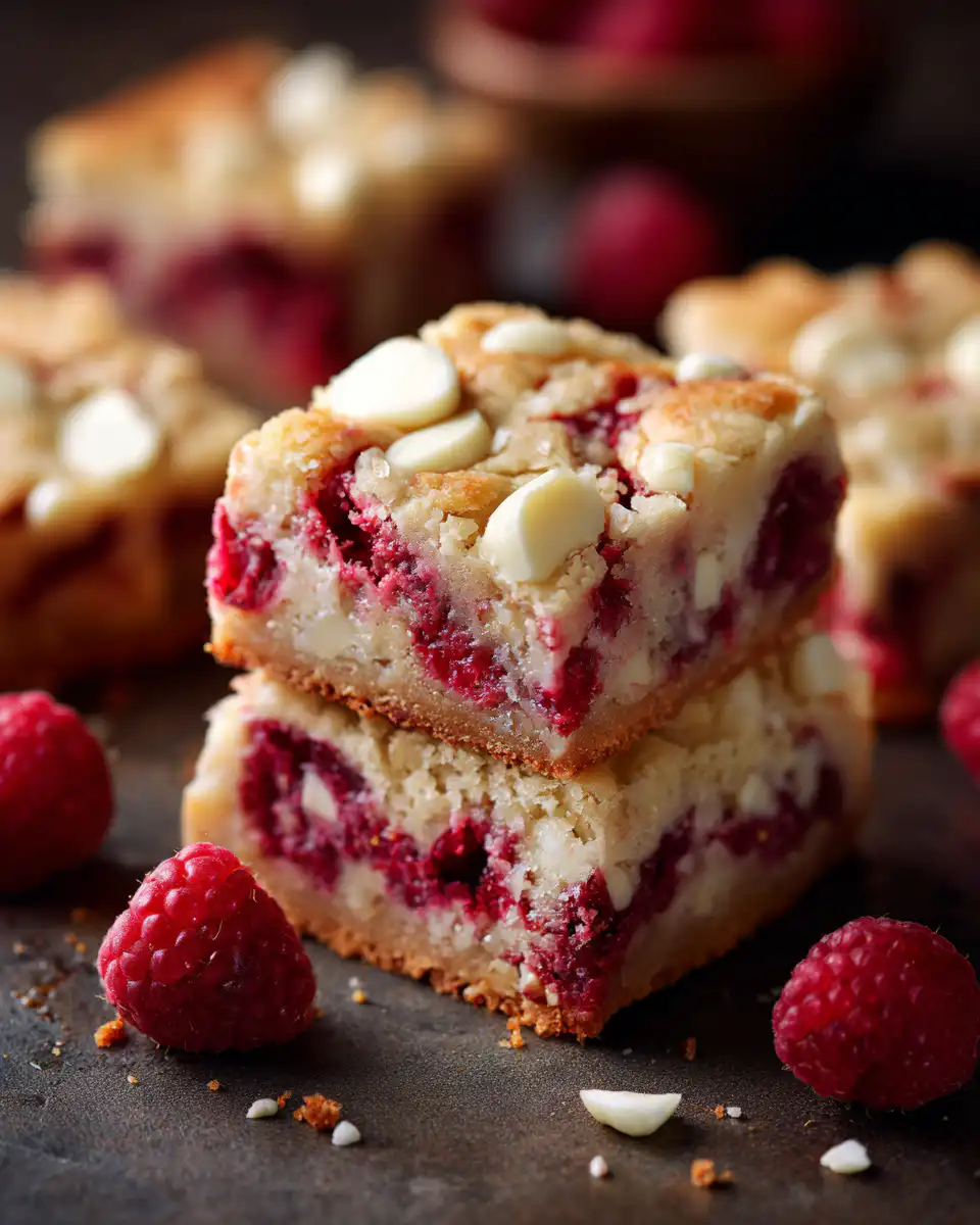 Raspberry White Chocolate Blondies