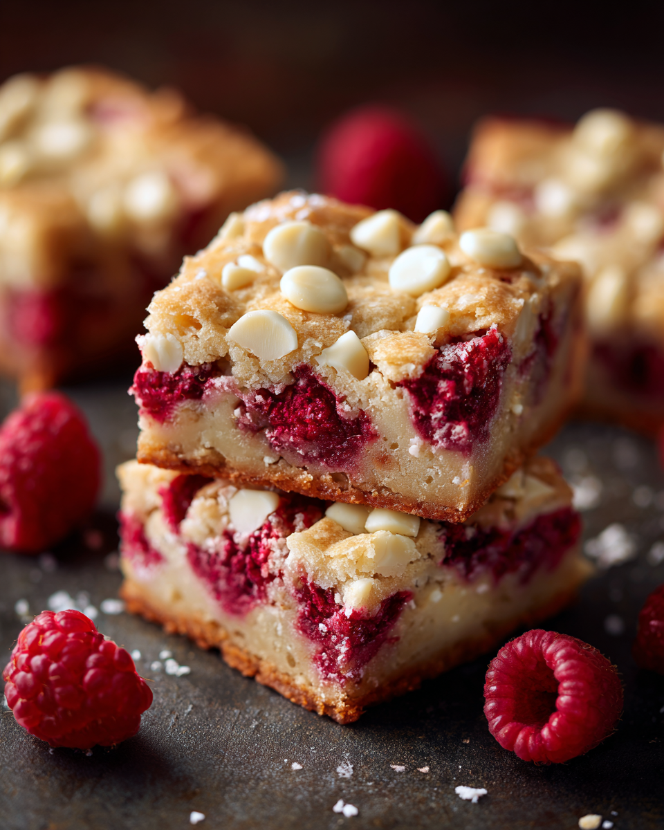 Raspberry White Chocolate Blondies