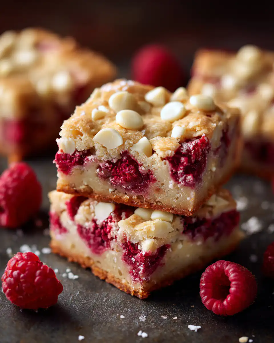 Raspberry White Chocolate Blondies