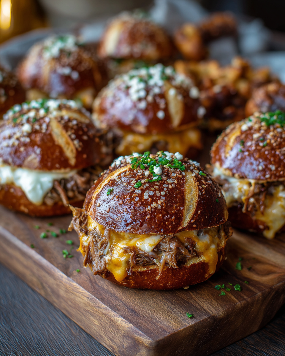 Smoked Brisket & Beer Cheese Pretzel Bombs
