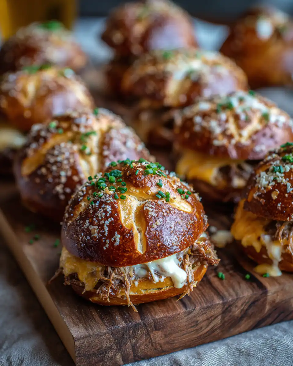Smoked Brisket & Beer Cheese Pretzel Bombs