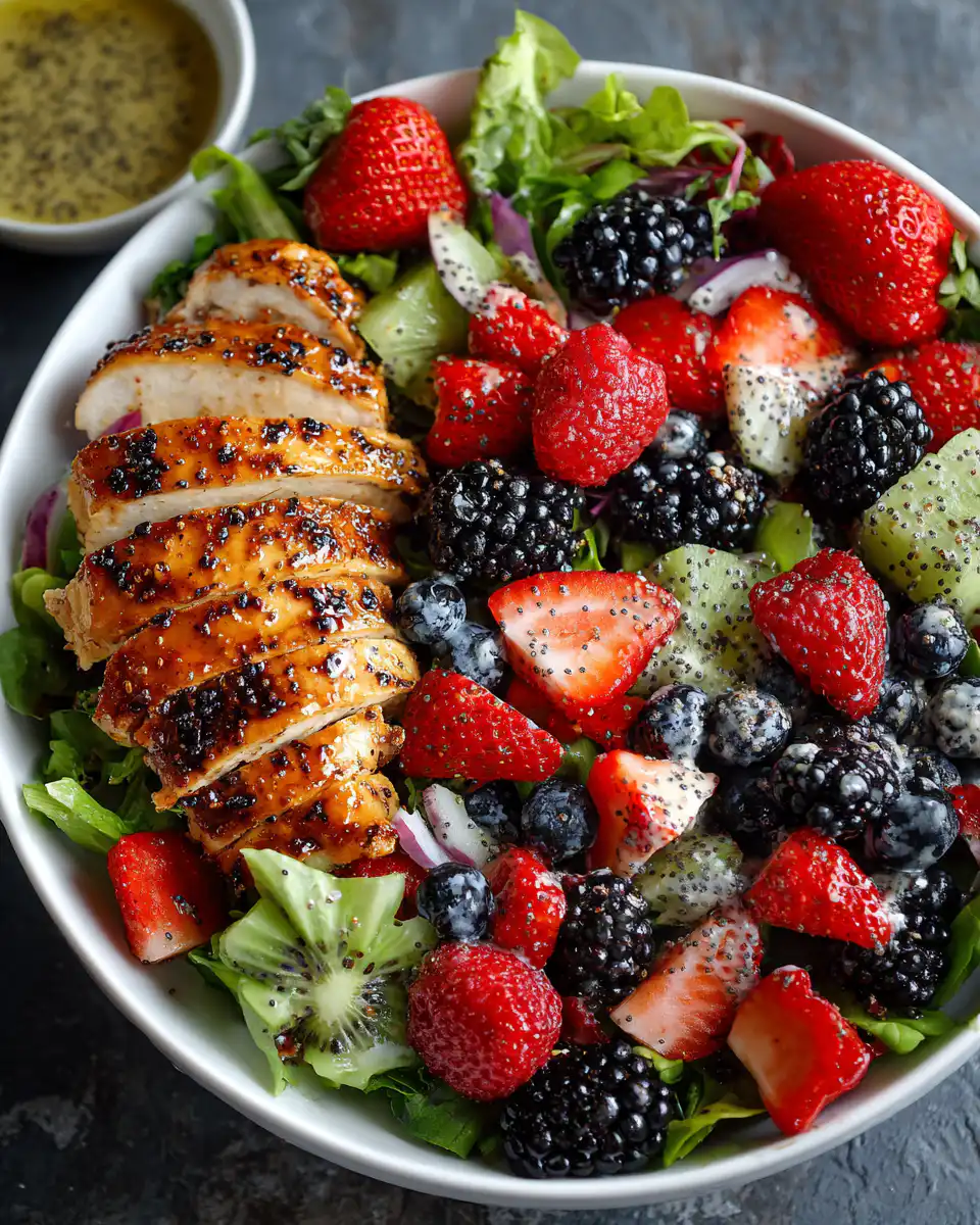 Summer Berry Chicken Salad with Poppy Seed Dressing
