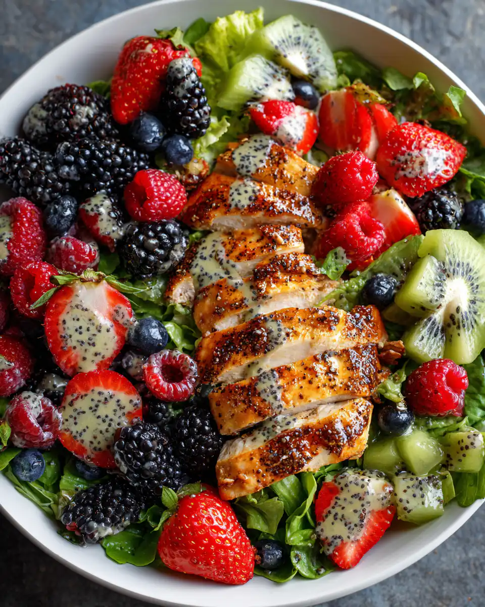 Summer Berry Chicken Salad with Poppy Seed Dressing