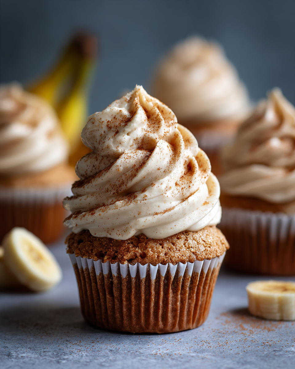 Banana Cupcakes with Cinnamon Cream Cheese Frosting