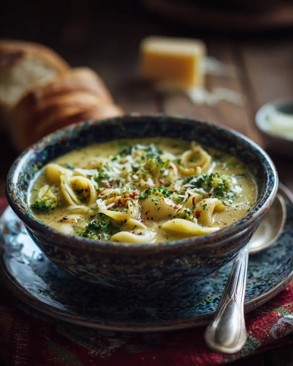 Broccoli Cheddar Soup with Shells