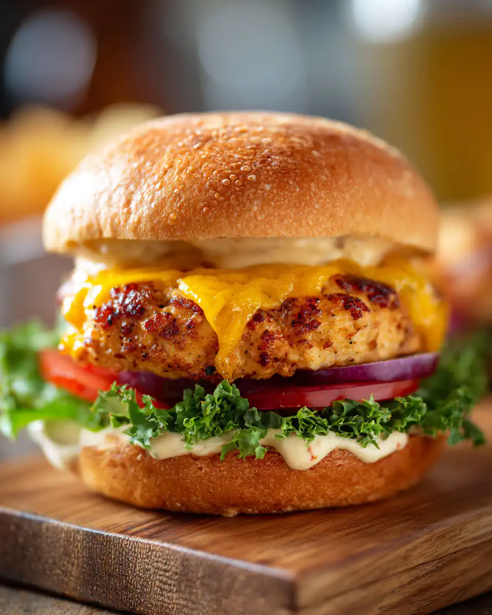 Cheddar Ranch Chicken Burgers