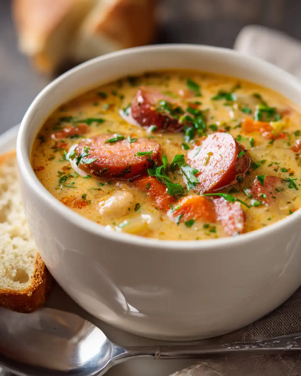 Creamy Bean Soup with Kielbasa