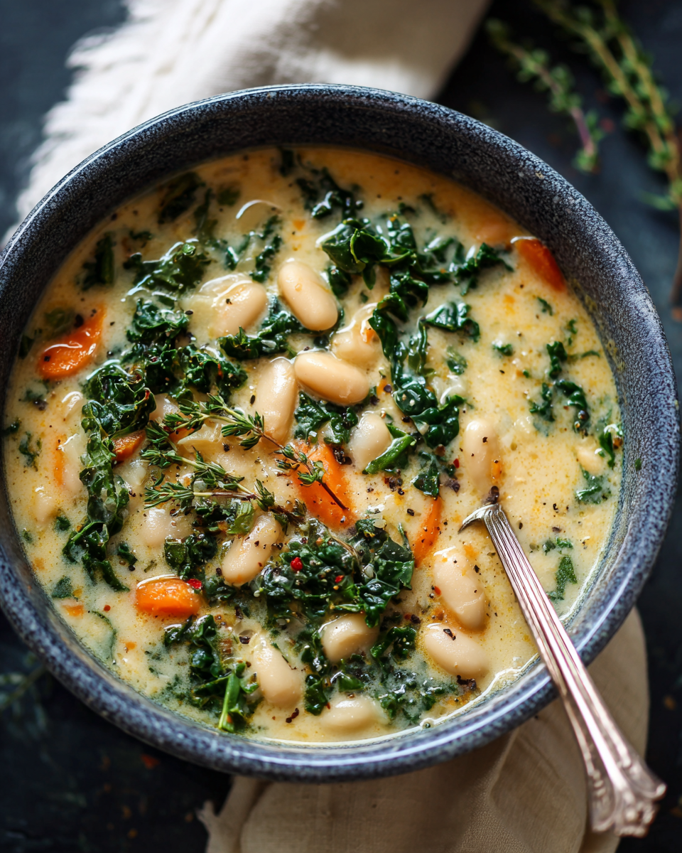 Creamy White Bean Soup with Kale