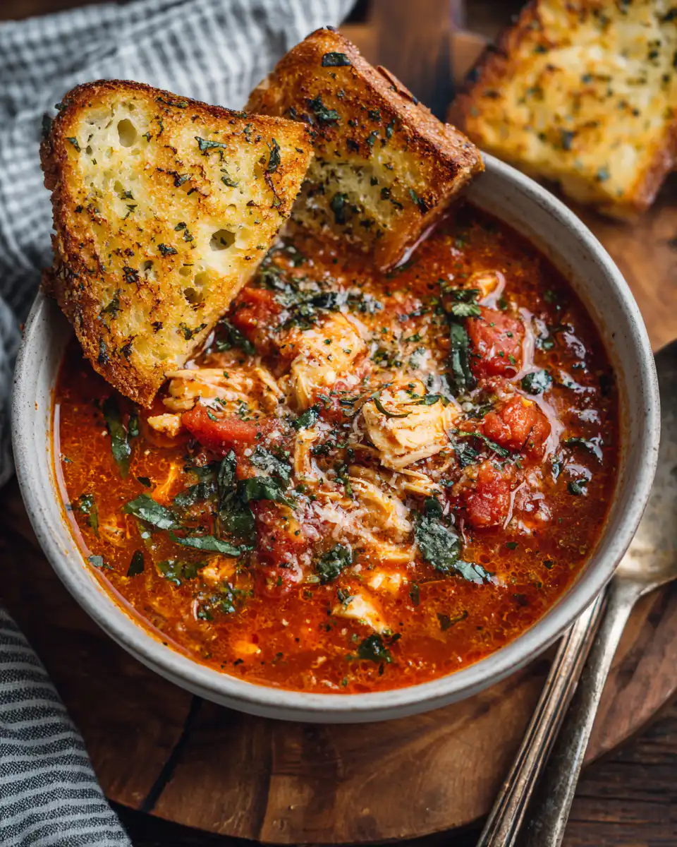Crockpot Chicken Parmesan Soup