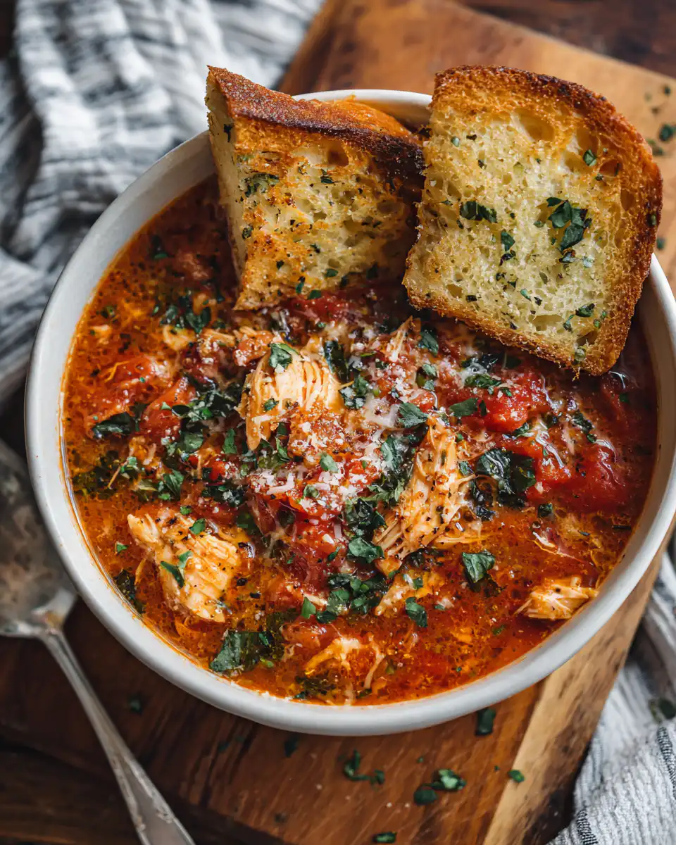Crockpot Chicken Parmesan Soup