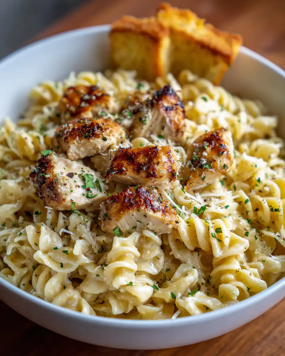 Crockpot Garlic Parmesan Chicken Pasta