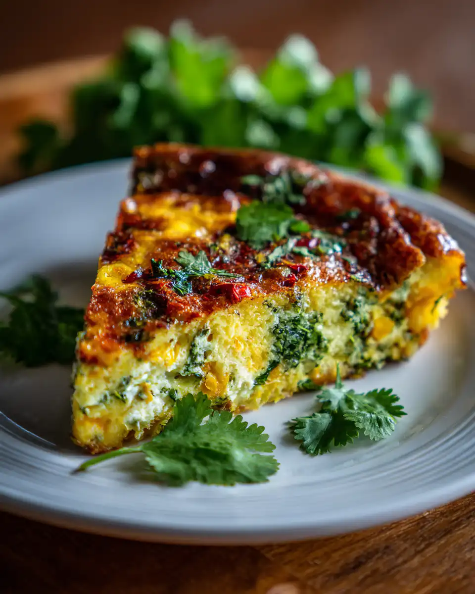 Crustless Corn Cilantro Quiche