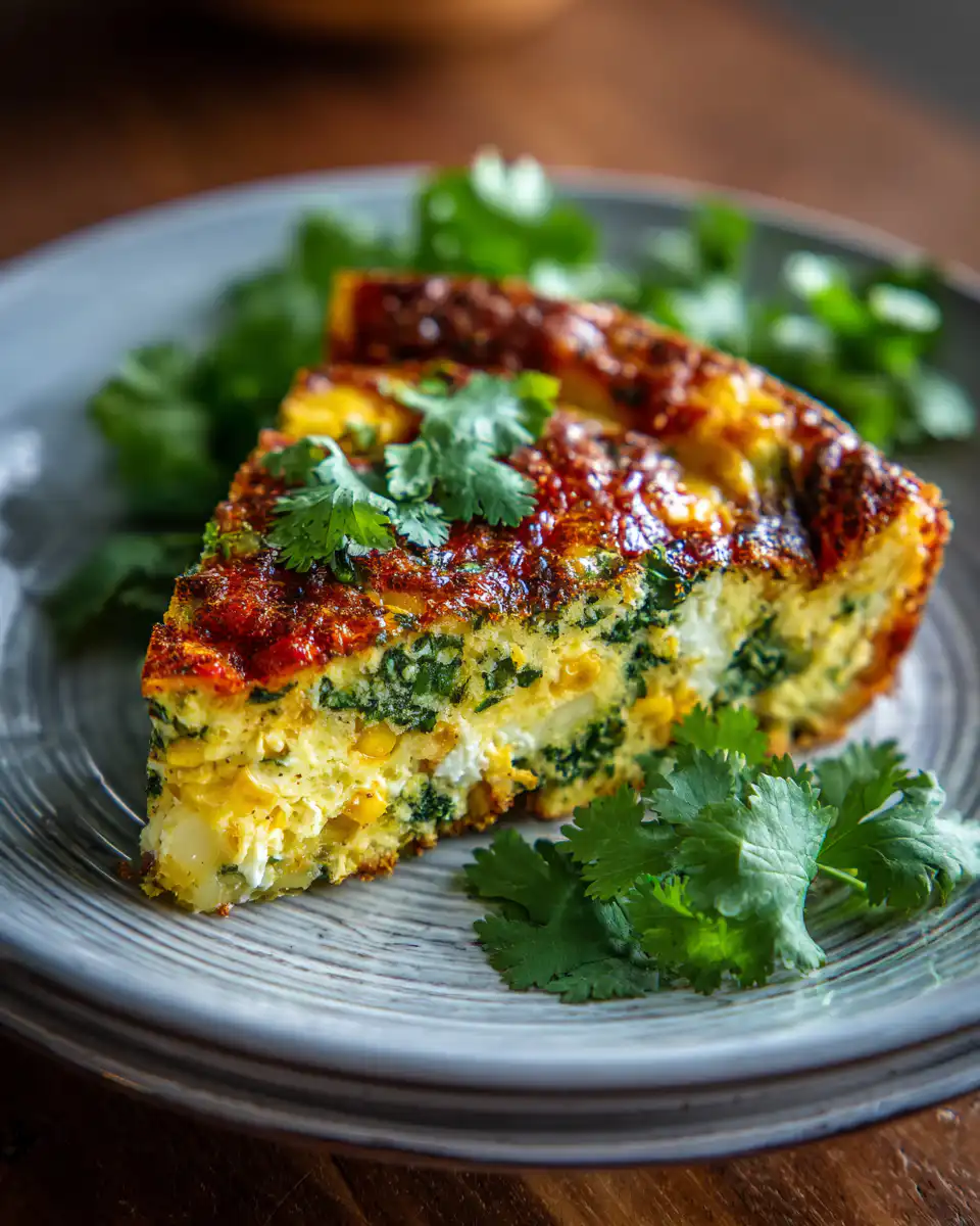 Crustless Corn Cilantro Quiche