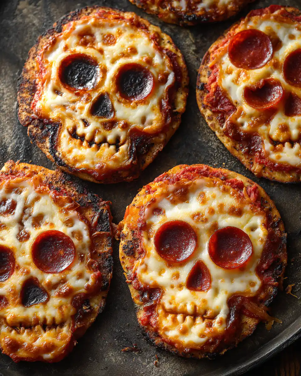 Halloween Pizza Skulls